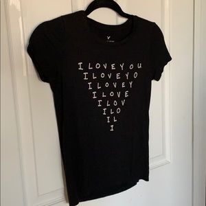 Black Crop w I LOVE YOU Design